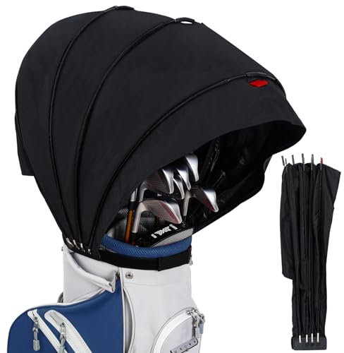 LZFAN Golf Bag Rain Cover, Golf Club Protector, Waterproof Rain and Dust Covers, Easy Access Golf Bag Rain Hood/Cover, Anti UV,Anti-Static,All Weather Protection, Garage Storage (Bracket Flip)