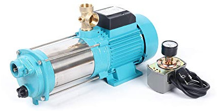 WooDerson 1300W Zentrifugalpumpe 4000 L/H 9,8 Bar Kreiselpumpe Selbstansaugend Mit Druckschalter, Rostfreier Stahl Jetpumpe Max Ansaughöhe 8m, Ip44 Wasserdicht, Leise