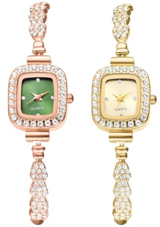JewelryWe Orologio da polso da donna, al quarzo, analogico, rotondo, piccolo, oro rosa, impermeabile, cinturino regolabile in acciaio inox, per uso quotidiano