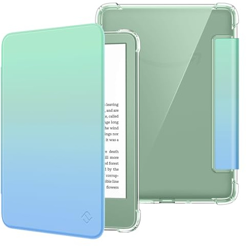 FINTIE Étui pour 6 Kindle (11e Génération, Modèle 2024/2022), Étui Transparent en TPU Souple Housse Veille/Réveil Auto, Ombre Littorale