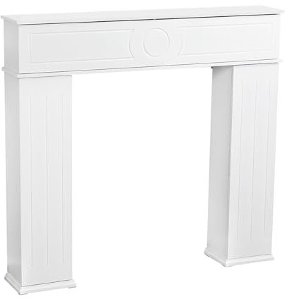 NNXHWY Chimenea de madera de 42 pulgadas, marco de chimenea con compartimento oculto, consola de chimenea con espacio de almacenamiento para salón, sala de estar, sala de estar