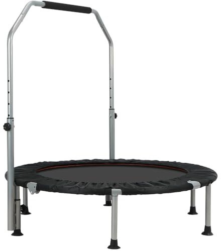 Panana 48'' Mini Trampoline, Foldable Fitness Rebounder with Adjustable Handle Large Bounce Area for Adults Indoor Body Exercise Workout (48 Inch)