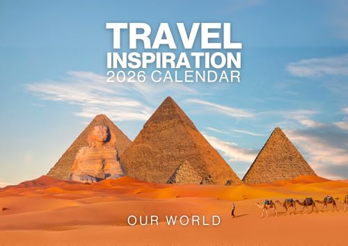 Travel Calendar 2026, Travel Inspiration Wall Calendar 2026. Large 12 Month, Month to View with Notes & Checklist Pages, UK Made by Our World