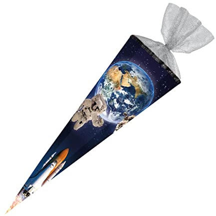 Livepac-Office Schultüte mit Namensgravur - Zuckertüte - 85cm - eckig - Weltraum