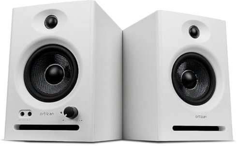 Ortizan Studio Monitors, Computer Speakers with Bluetooth 5.3, Bookshelf Speakers 2.0 Active Monitor Speakers 80W, 2-Way, Wooden Enclosure PC Speakers for Recording Multimedia, Gaming, Music