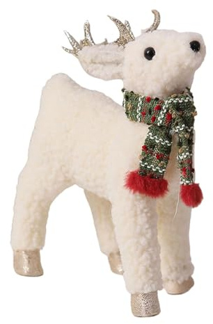 SZLIFE Decorazione per la tavola di Natale, Decorazioni Natalizie, Figure Decorative Adorabili e compatte, Statuette Decorative per, Regalo per Le, Sciarpa Verde Cervo