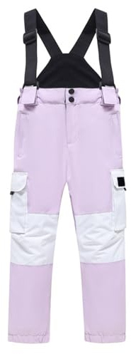 Pantalon de ski pour garçons et filles - Imperméable - Ajusté - Pantalon de snowboard - Pour adolescents et enfants - Isolé - Pantalon de ski - Jambe large - Pantalon de neige droit, a, 6-7 ans