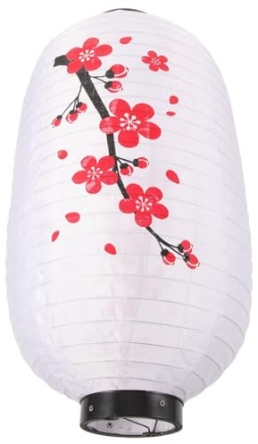 SEWACC Lanterne Japonaise Suspendue Décorative 30 CM en Tissu Résistant aux Intempéries Motif Fleur de Prunier pour Décoration Restaurant Sushi Extérieur et Intérieur
