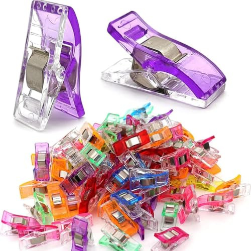 60 Pinces Plastique Multicolore Couture Tissu Mercerie sans Epingle | Maintien couches, multifonction clip, accessoire, pince clip robuste, couleurs assorties, grip ferme, utilisation simple
