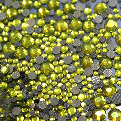 Mélange 500 Strass en Verre Vert Olive hotfix Assortiment s06/ s10/ s16/ s20 Bling 135