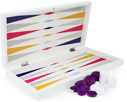 Semus Vacker färgglad design Backgammon TAVLA XXL