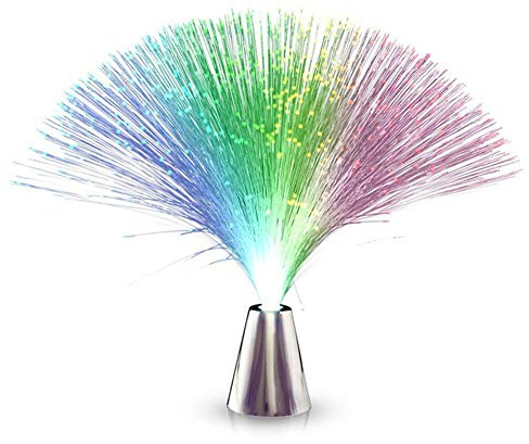 GMURET Lampada in Fibra di Vetro con Cambio Colore, 7 Colori LED in Fibra di Vetro Cambio Colore fluente, Luce d'atmosfera retrò