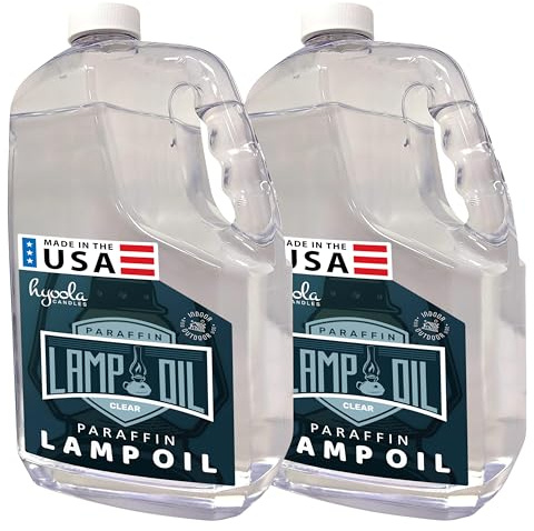 HYOOLA 1-Gallon Liquid Paraffin Lamp Oil - Clear Smokeless, Odorless, Ultra Clean Burning Fuel for Indoor and Outdoor Use - Highest Purity Available - 2 Pack