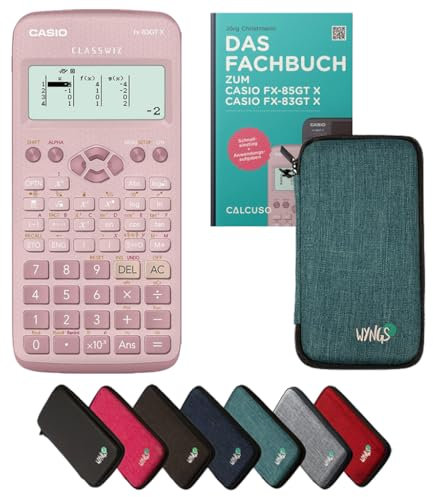Casio fx-83GT X Incl. Funda Protectora Turquesa y Libro especializado (64 páginas, DIN A5) – Calculadora científica – Smart Set (Alemán)