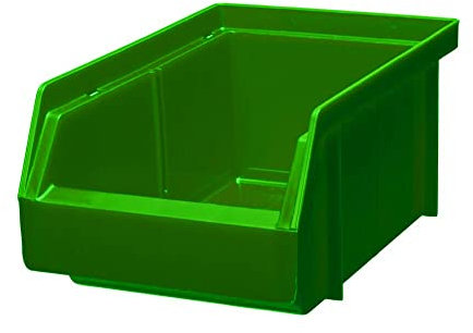 Generisch Lagerboxen Lagersichtbehälter Stapelboxen Sichtboxen Sichtlagerkästen Werkstatt Keller Garage Kleinteile Aufbewahrung Farbe und Größe wählbar Made in Germany (Grün, 33 x 21 x 15,5 cm)