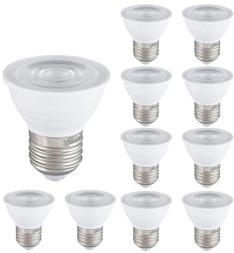 Rysa Light 10 Pack PAR16 LED Bulb Short Neck,Neutral White 4000K Dimmable,5W, 500LM, LED Flood Lights (Equal to 50W Halogen) Recessed Spotlights Floor Lamp,E26 Base
