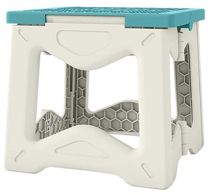 BLACKSPACE Tritthocker Klappbar, Stabil & Anti-Rutsch Faltbar Hocker, Tragbarer Leichtgewichtig, Ideal für Bad, Toilette, Küche - 20cm Hoch (Blau)