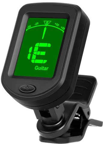 AMFUN Stimmgerät Gitarre, Clip Tuner, Clip-On Chromatisches Stimmgerät, Stimmgerät zum Anklipsen, Stimmgerät für Gitarre, Bass, Violine, Ukulele, Chromatisch