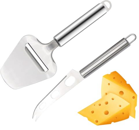KäSemesser Set Edelstahl KäSehobel,KäSebesteck-Gabel KäSemesser Testsieger für Cheese Knife Set Cutters,Edelstahl KäSemesser-Set Profi BlockkäSe KäSemesser KäSeschneider Butterschneider KäSegrater