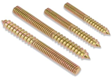 20 PCS 3/8－3 Inch Double Headed Screw Rod, Double Ended Threaded Stud Screws, Hanger Bolt Driver, Wood Hanger Bolts, Furniture Double Headed, Double Head Bolt for Wood Furniture Joint