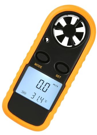 KEXIAO Palmare Retroilluminazione Venti Meter Flusso D'aria Meter Anemometro Digitale 30m/s Venti Tasca Misuratore di Velocità 5 Unità