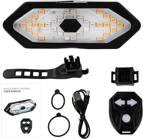 BOROCO LED Bicycle Tail Light with Turn Signal Sport Taillight Rear Bike Strobe Rechargeable Signals Lights for Night Outdoor Riding Mountain