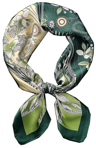 Traziewell Head Scarfs for Women Silk Small Square Neckerchief Ladies Lightweight Scarves 75