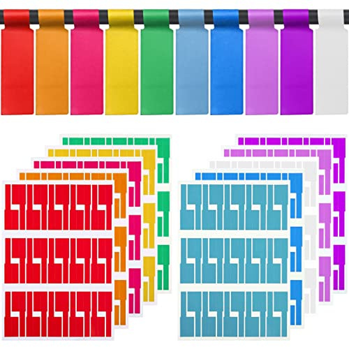 HAAMNING7 Cable Labels Tags, 300 PCS 10 Colors Cord Labels Wire Labels Waterproof Labeling Wire for Cable Management, Self Adhesive Wire Labels Tags Printable for Laser Printer and Identification