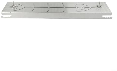 Hosrivae Soporte de acero inoxidable para salmón con llama para cuencos y barbacoas, 52 x 11,5 x 3 cm, grado 304, apto para lavavajillas, rotación de 180° con inclinación de 5 (A)