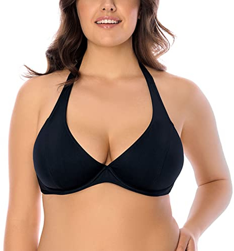 VIVISENCE Femme Top De Bikini Haut De Maillot De Bain 3215, Noir,100D