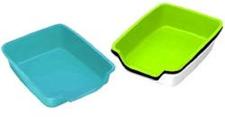 Ebi, Ecktoilette für Käfige, rechteckig, zufällige Farben, 37 x 27 cm, einfach zu reinigen, Synthetik, rutschfeste Füße, für kleine Säugetiere