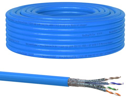 20m CAT 8 Verlegekabel Netzwerkkabel CAT8.1 LAN Halogenfrei Installationskabel CAT8 Kabel Netzwerk Verkabelung Datenkabel bis zu 40 Gbit/s Übertragungsgeschwindigkeit Ethernet cable (20m, Cat 8)