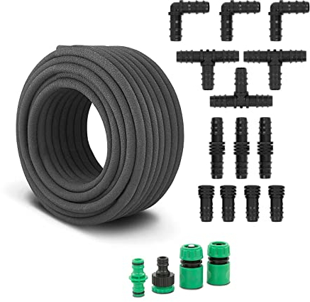 Hillvert HT-COSTIGAN-30 Tuyau poreux tuyau goutte à goutte (Longueur : 30 m, Débit maximal : 840 à 1 200 l/h, Pression : 4 bars)