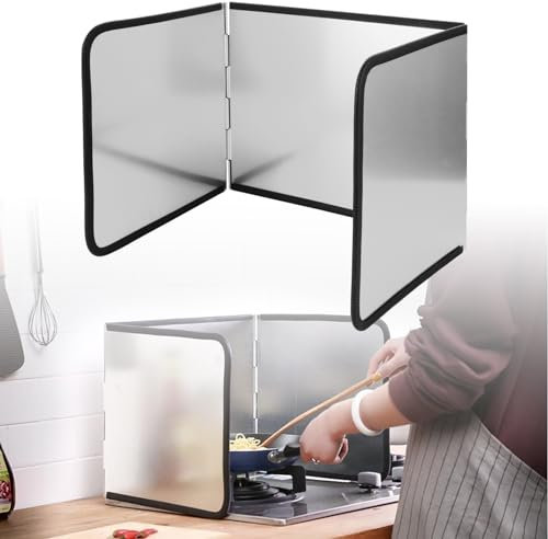 AKOLAFE 1 paraschizzi pieghevole, 40 x 35 x 33 cm, paraschizzi da cucina, paraschizzi da cucina, con rivestimento antiaderente, paraspruzzi per cucinare, arrostire, lavello