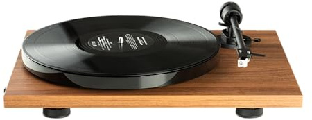 Pro-Ject E1 BT, Plug & Play Entry-Level Turntable with Built-in Bluetooth Transmitter & Phono Preamplifier, Electronic Speed Switching, Anti-Skating Preset, Fitted with AT3600L Cartridge (Walnut)