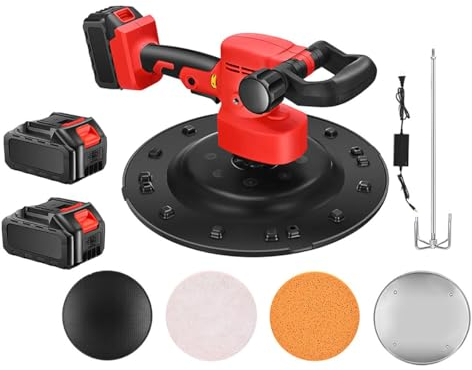 Electric Drywall Sander - Wall Smoothing Machine | Boost Efficiency on Rough & Smooth Surfaces – Variable Speed Concrete Cement Mortar Trowel | Automatic Mixer Plastering - 1700W