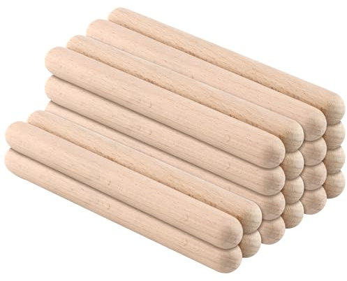FUNSUEI 20 Stücke 20cm Klanghölzer, Klangholz Instrument Set, Rhythmus Sticks Rhythmusstäbe Klangstäbe Holz für Bands, Profis, Anfänger