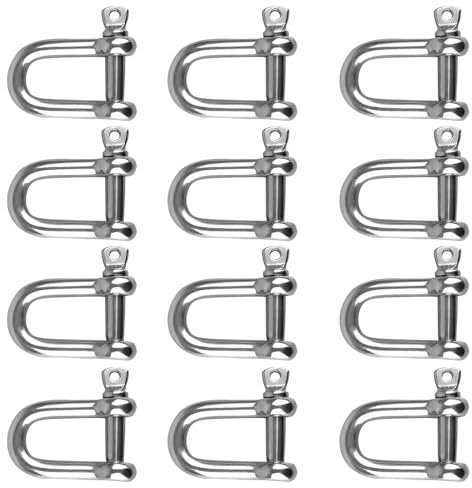 12 Stück Schäkel D Form, M4 Edelstahl Schäkel, D Schäkel, Edelstahl D Ring Schäkel, D Ring Schäkel Gerade, D Schäkel Edelstahl, für Takelage Stahlseil Kordeln Ketten Schäkel