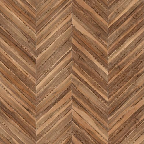 Revêtement de sol autocollant en vinyle à chevrons - Revêtement de sol en PVC - Imperméable - Durable - Pour salon, chambre à coucher, bureau - 60 x 300 cm