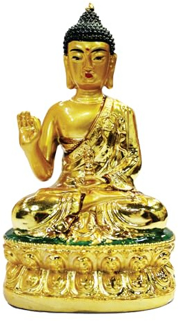 Home Genie Estatua de Buda dorada | Figura de pose de bendición para decoración espiritual y energía positiva | Perfecto para el hogar, la oficina y los espacios de meditación
