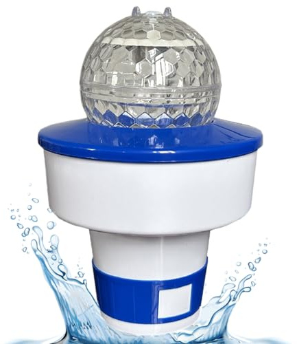 Bemonew klor flytande klor tablett flytare med solcell 17,78 cm pool justerbar flytande dispenser för pool vattenpark