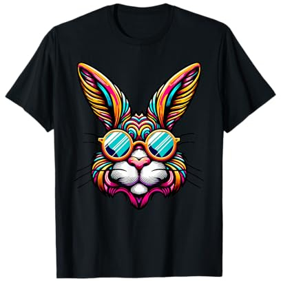 Lunettes de Soleil Vintage Lapin de Pâques rétro années 70 T-Shirt