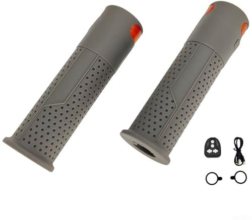 RiseNova - Impugnature per manubrio per scooter elettrico con luci di direzione integrate, impugnature antiscivolo per scooter, sicurezza migliorata per la guida notturna, accessori di ricambio
