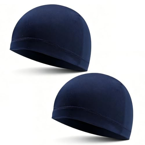 UYVPAER 2 Piezas Sotocasco Moto Verano Gorro Transpirable, Para Casco De Bicicleta, Protección Uv, Azul Marino