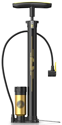 DXIUMZHP Stand Fußpumpen Standluftpumpe Fahrrad Standpumpe, Basketball Luftpumpe Mit Zeigerbarometer, Passend Für Presta, Schrader Ventil, Externes Hochdruckpaket (Color : Black, Size : 60 * 3.2cm)