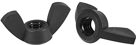 sourcing map M6 Écrou Papillon Écrous à Oreilles Nylon Main Torsion Serrage Attaches Noir 12pcs