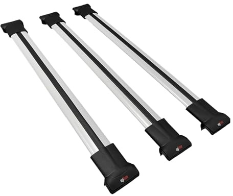 Compatibile con Fiat Doblo 2 (263) 2010-2022 Modello FLY Barre Tetto Portapacchi Auto Barre Portatutto Grigio Alluminio 3 Barre