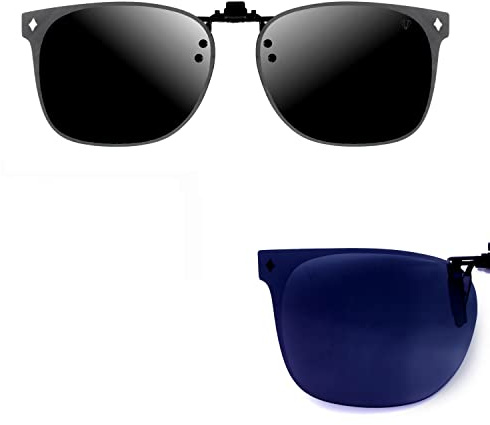 CREYESTAL Clip Gafas de Sol Polarizadas, Clip para Gafas para Sol, Clip Solar, Abatible y Ultraligero, Hombre, Mujer, 100% Anti-UV