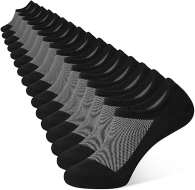CLOSEMATE 6/8 Pairs Mens No Show Socks Low Cut Invisible Casual Trainer | Soft cotton blend, non slip silicone, breathable mesh, reinforced toe&heel for everyday wear