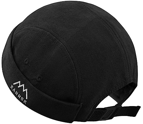 CLAPE Bonnet Docker en Coton Casquette sans Visière Street 5 Panel Docker Cap Rolled Cuff Brimless Hat Bonnet Marin Miki Beanie Worker Sailor Cap